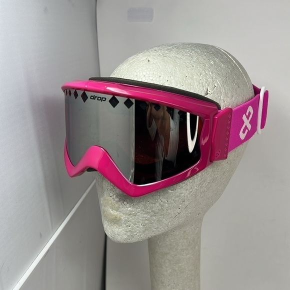 Drop Jr. Ski Goggles Fusia Pink Adjustable Strap Mirrored - Picture 1 of 10